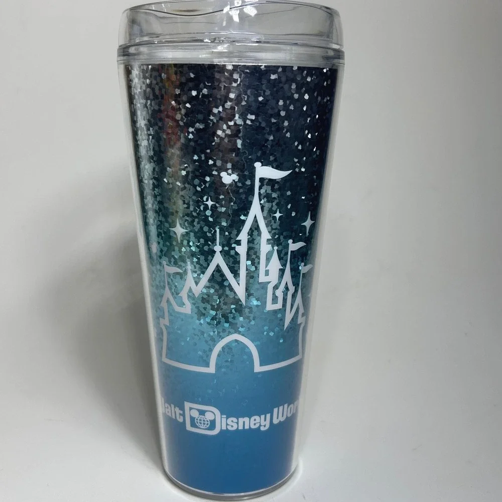 Disney Parks Walt Disney World‎ Blue Ombre Glitter Castle 22oz Tumbler Travel